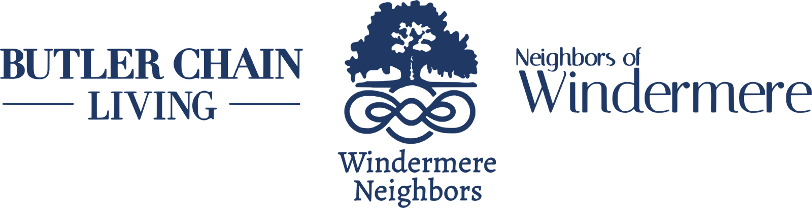 Windermere Neighbors logo with the Butler Chain Living and Neighbors of Windermere magazine names