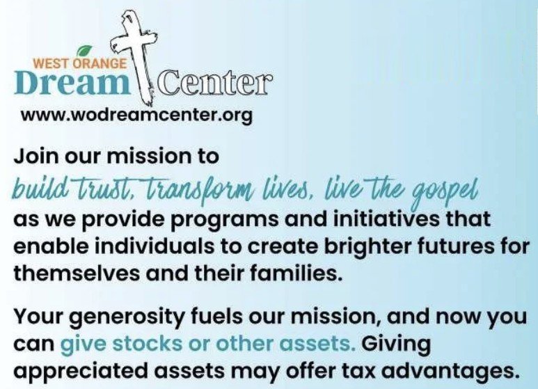West Orange Dream Center: build trust, transform lives, live the gospel