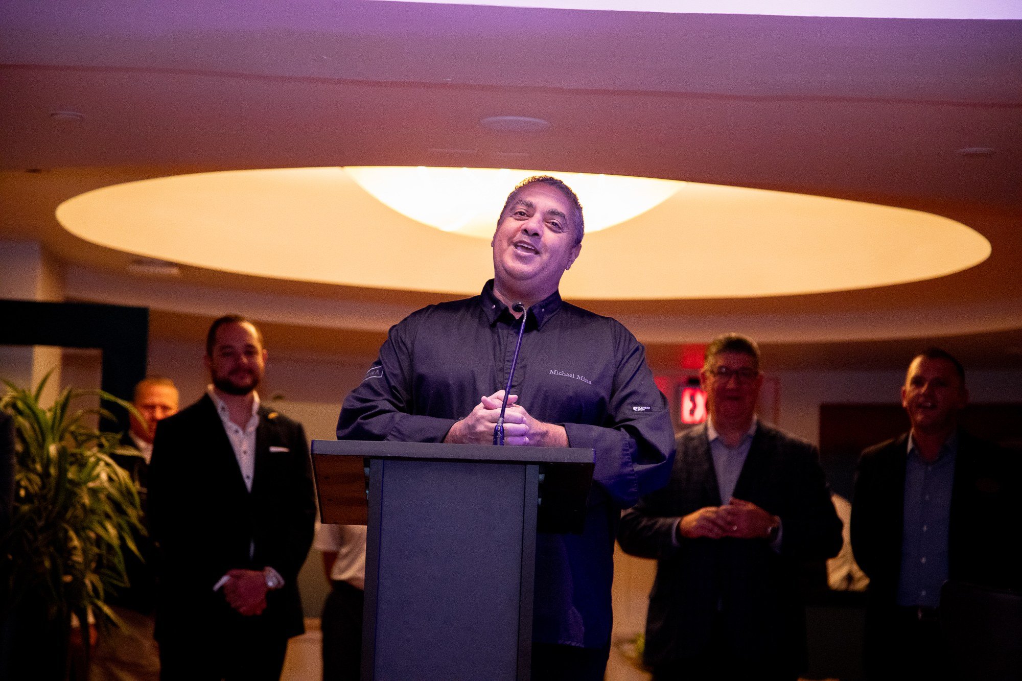 Chef speaking to guests at Bourbon Steak by Michael Mina at the Walt Disney World Dolphin