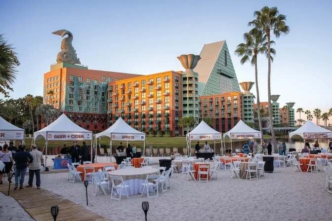 Walt Disney World Swan and Dolphin Food & Wine Classic tents on the resort grounds
