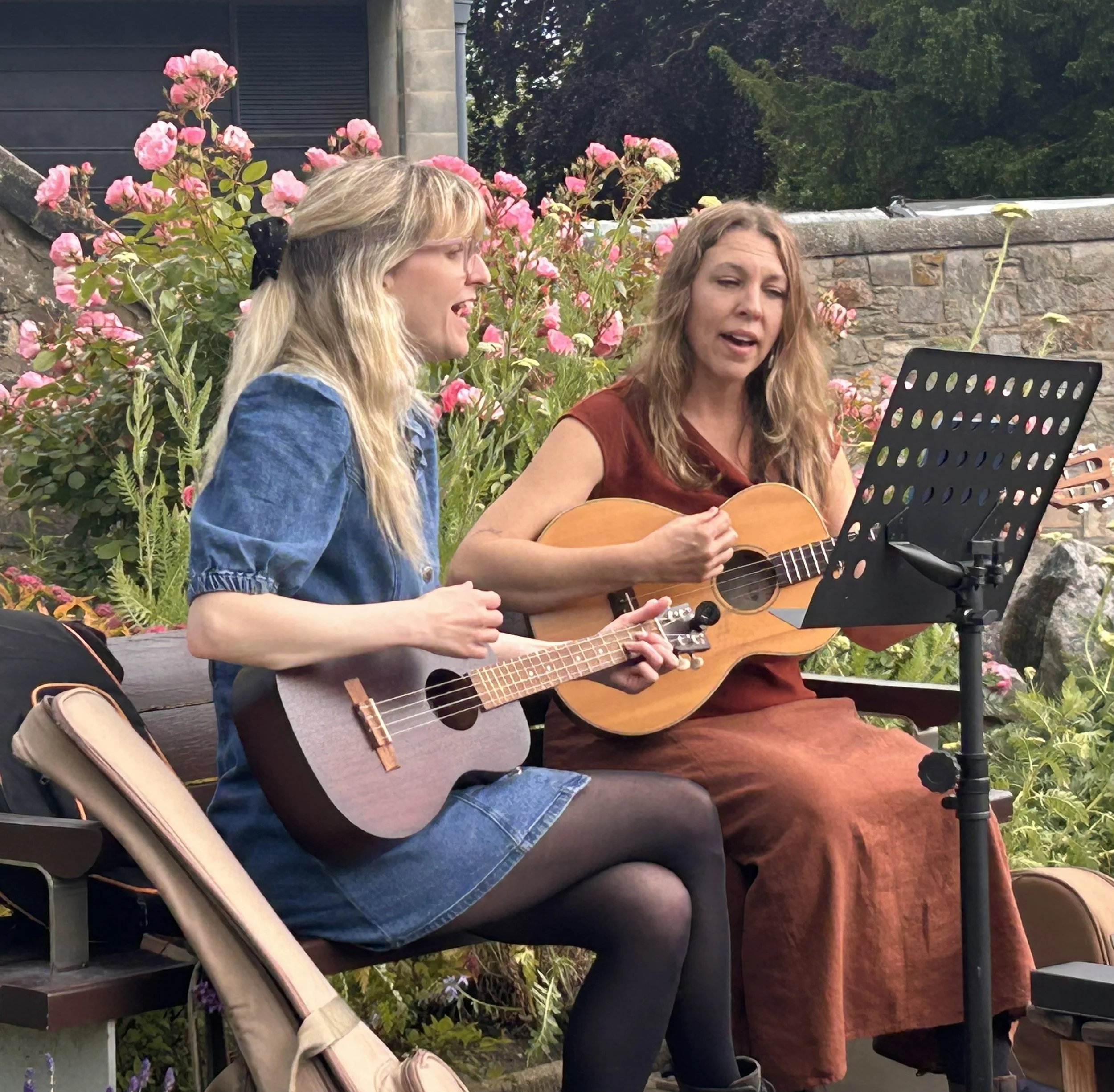 Outside at St Columba's Hospice (with Jenny Lee)