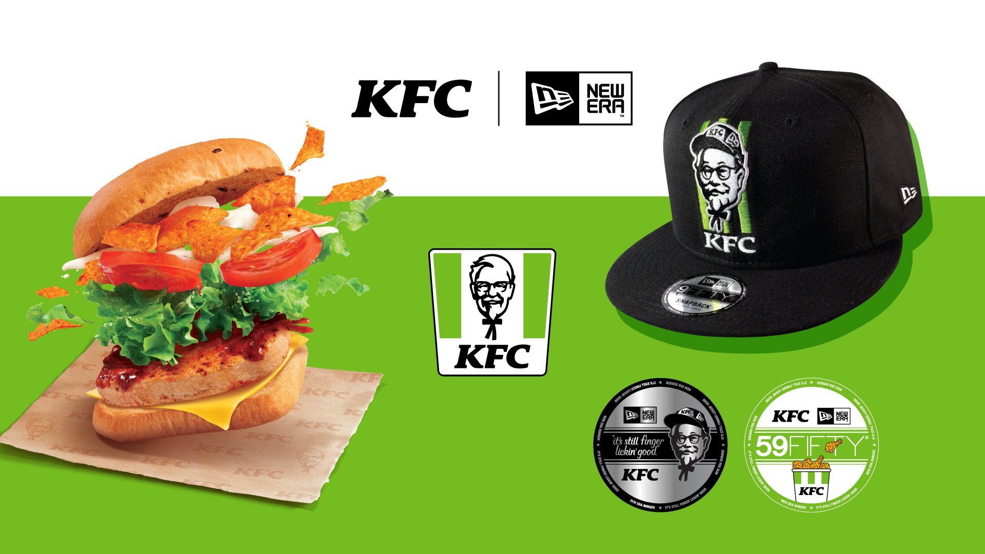 KFC x NEW ERA Limited Edition Baseball Cap & KFC NEW Green Branding