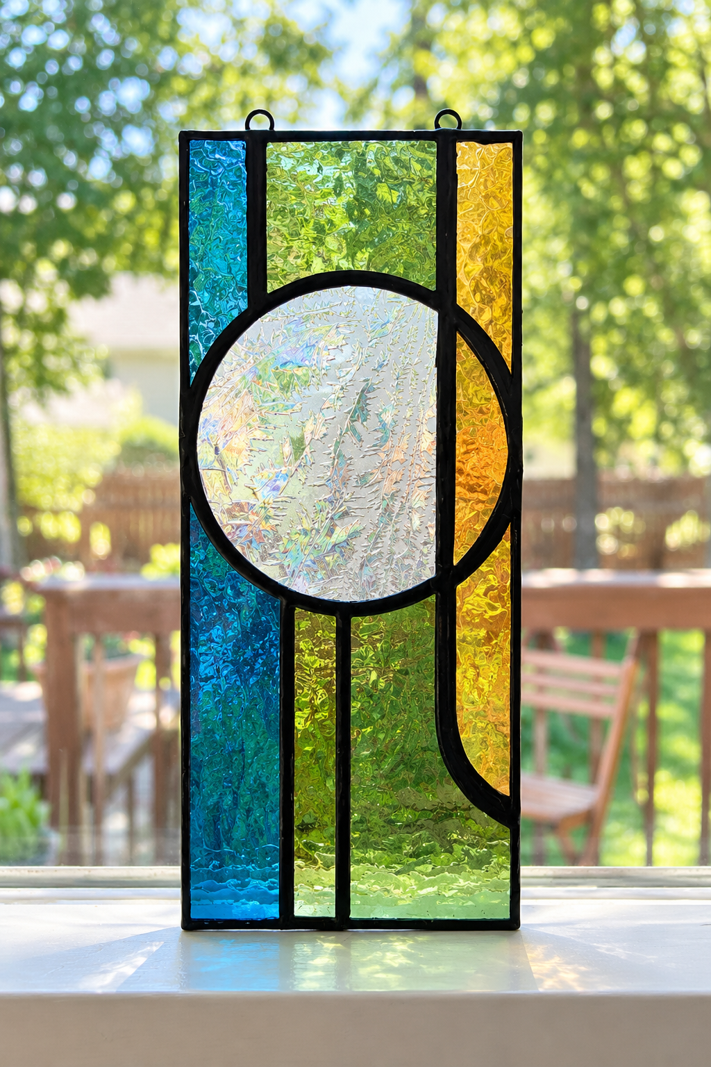 Geometric Stained Glass Suncatcher
