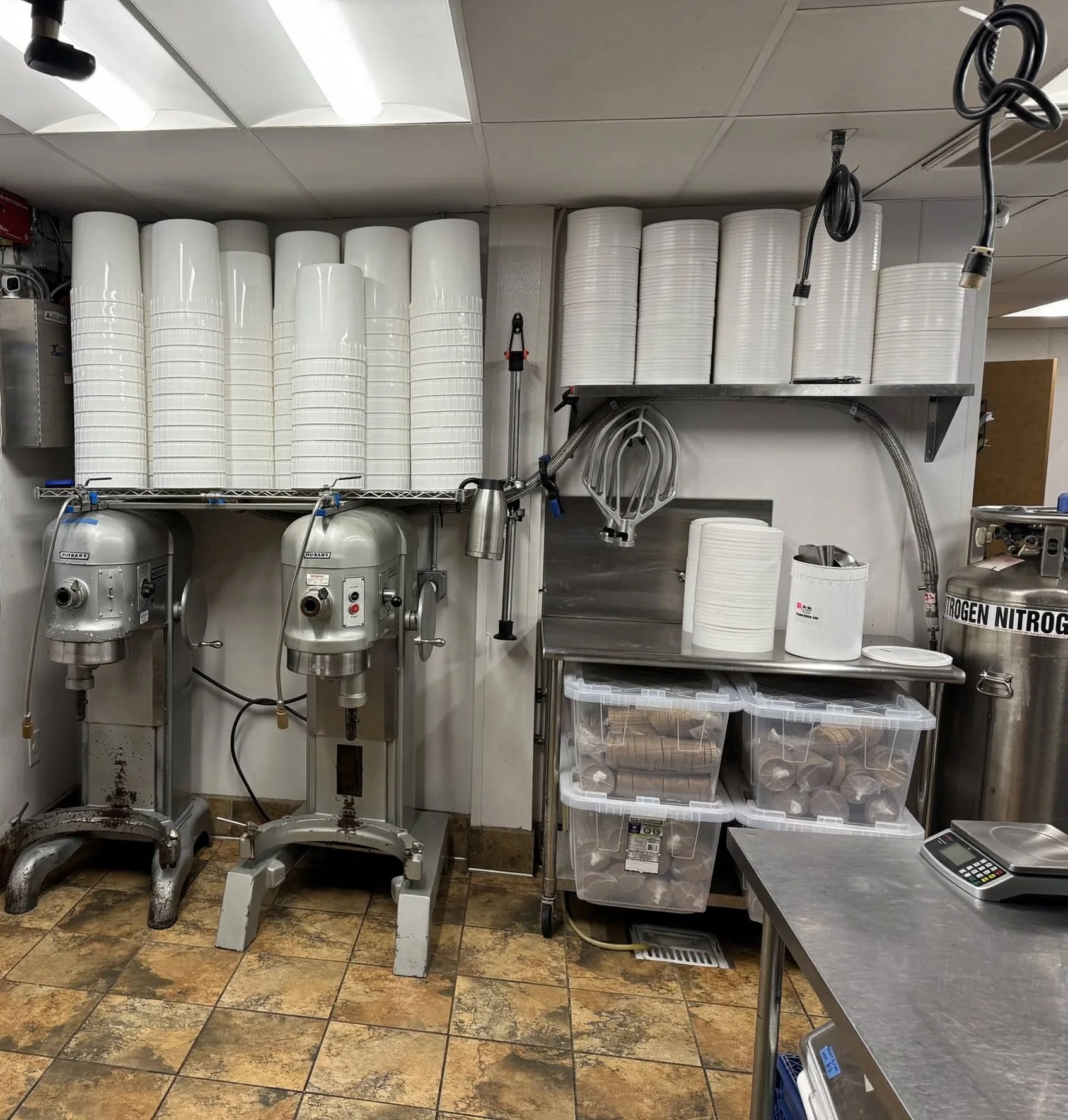 Commercial stand mixers at Provision Kitchen