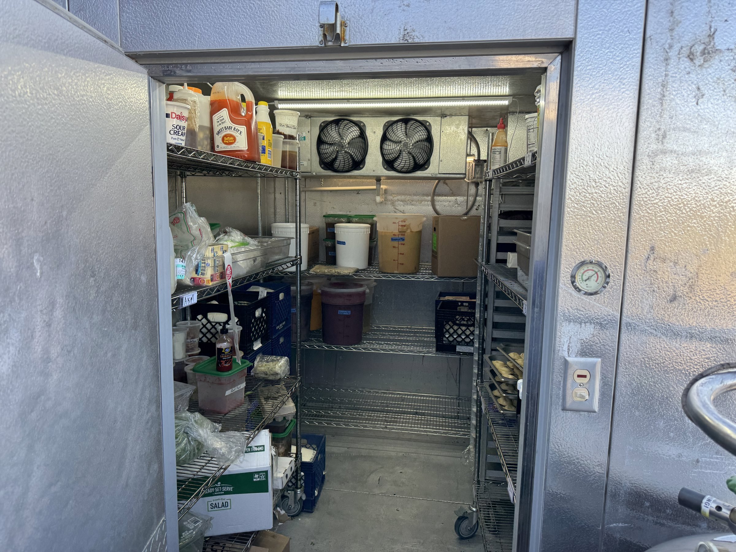 Walk-in cooler storage at Provision Kitchen in Lakewood, CO