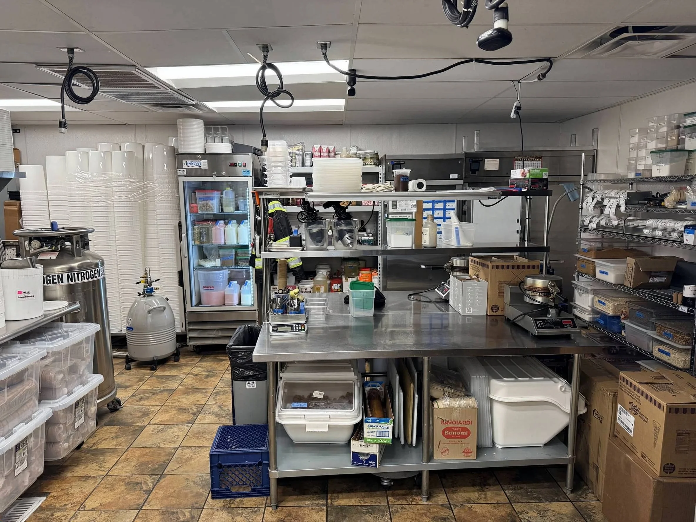 Production station with prep table at Provision Kitchen