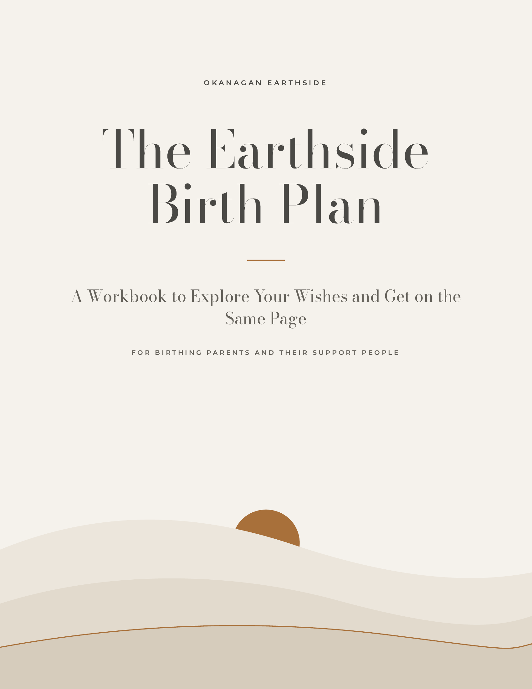 Okanagan Earthside Birth Plan Workbook