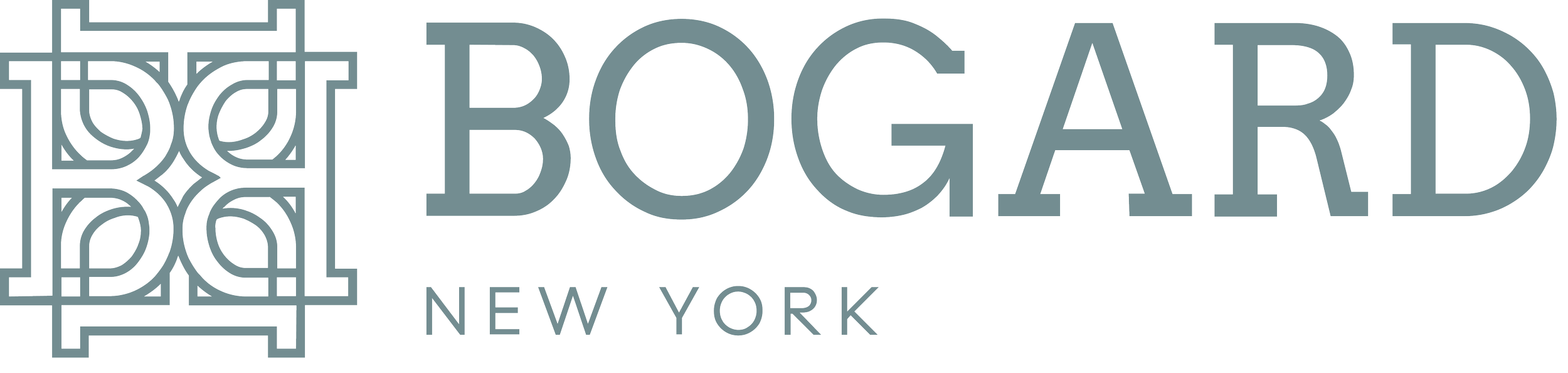 Bogart New York logo with a geometric interlocking emblem