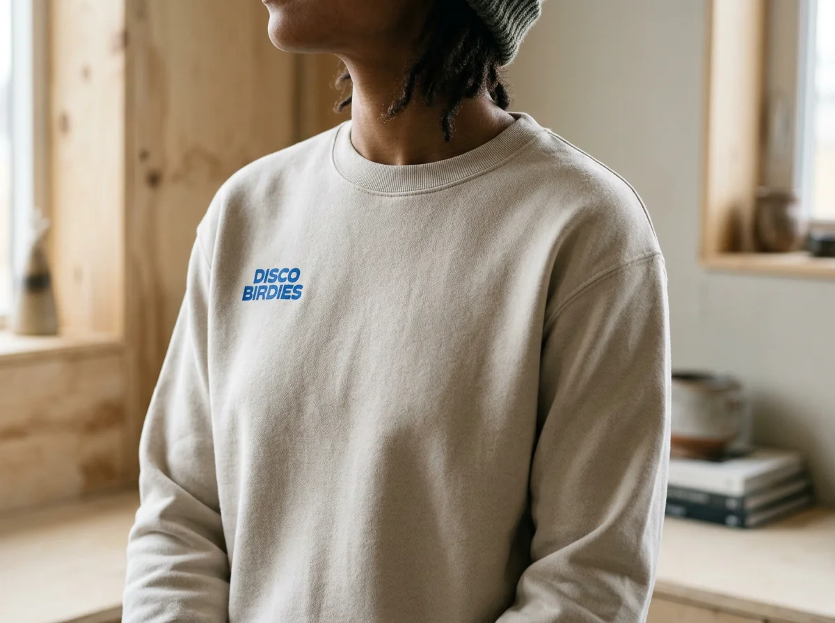 Classic Fit Crewneck Sweatshirt in Sand