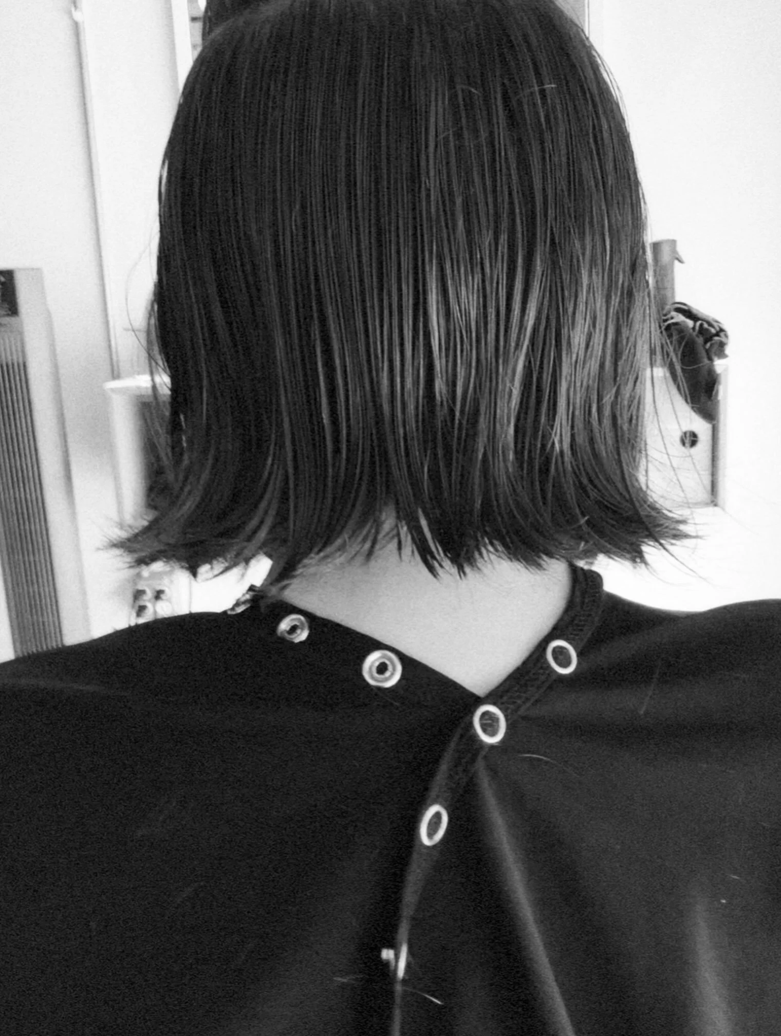 Black-and-white bob haircut by Michael Goude in East Austin