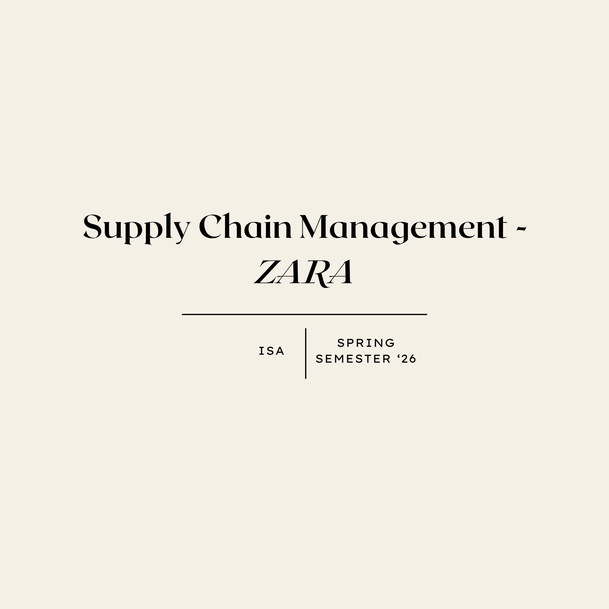 Supply Chain Management