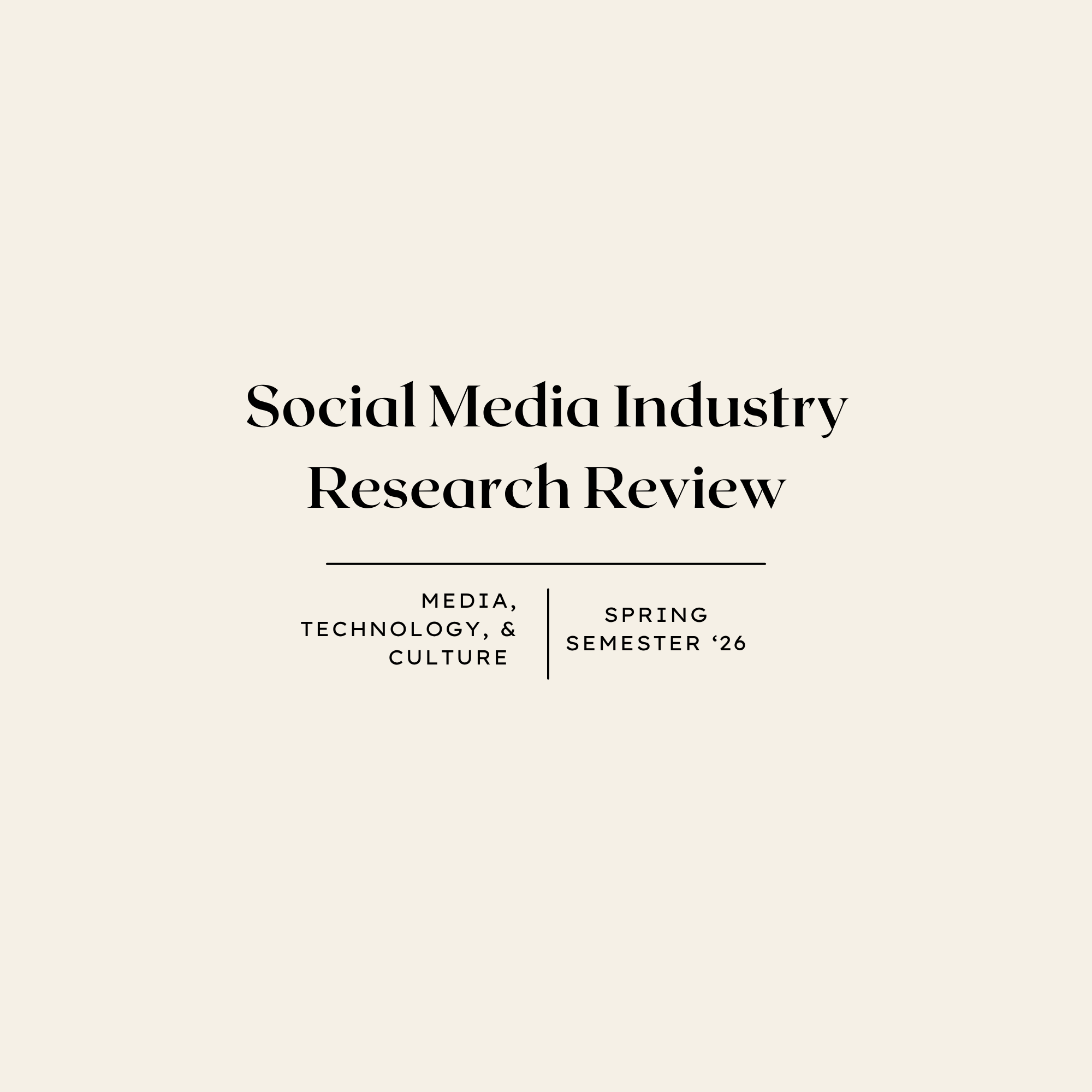 Social Media industry Research