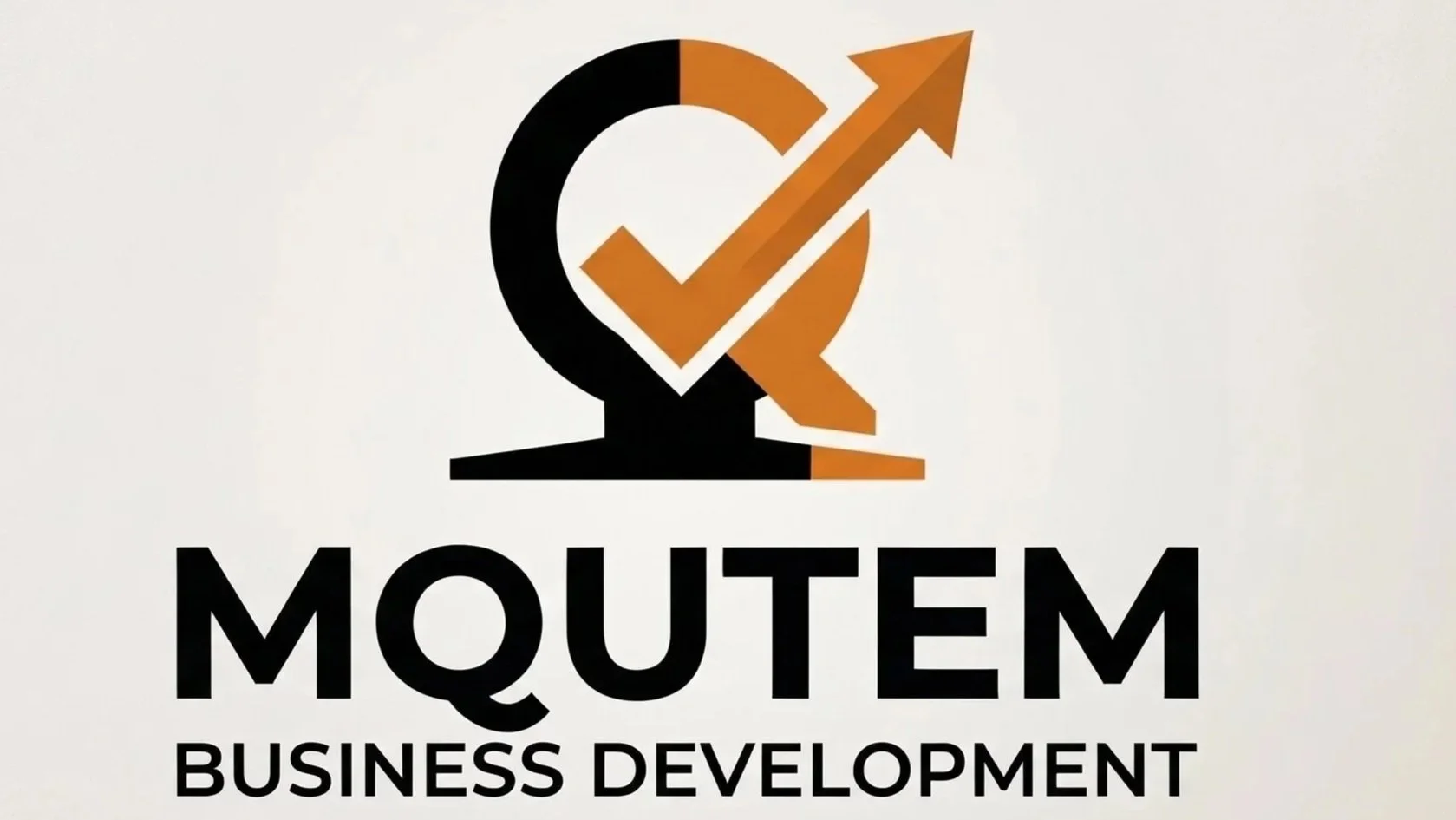 MOUTEM Business Development logo featuring a black and orange globe with an upward arrow