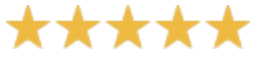 Five gold stars representing a five-star rating.