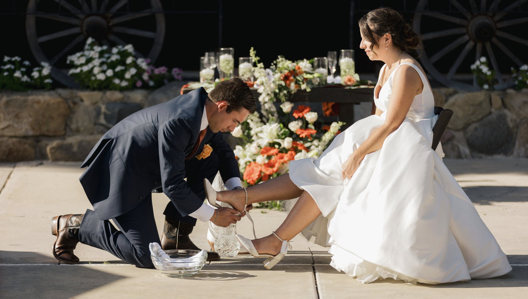 Biblical foot washing ceremony at Bernardo Winery.