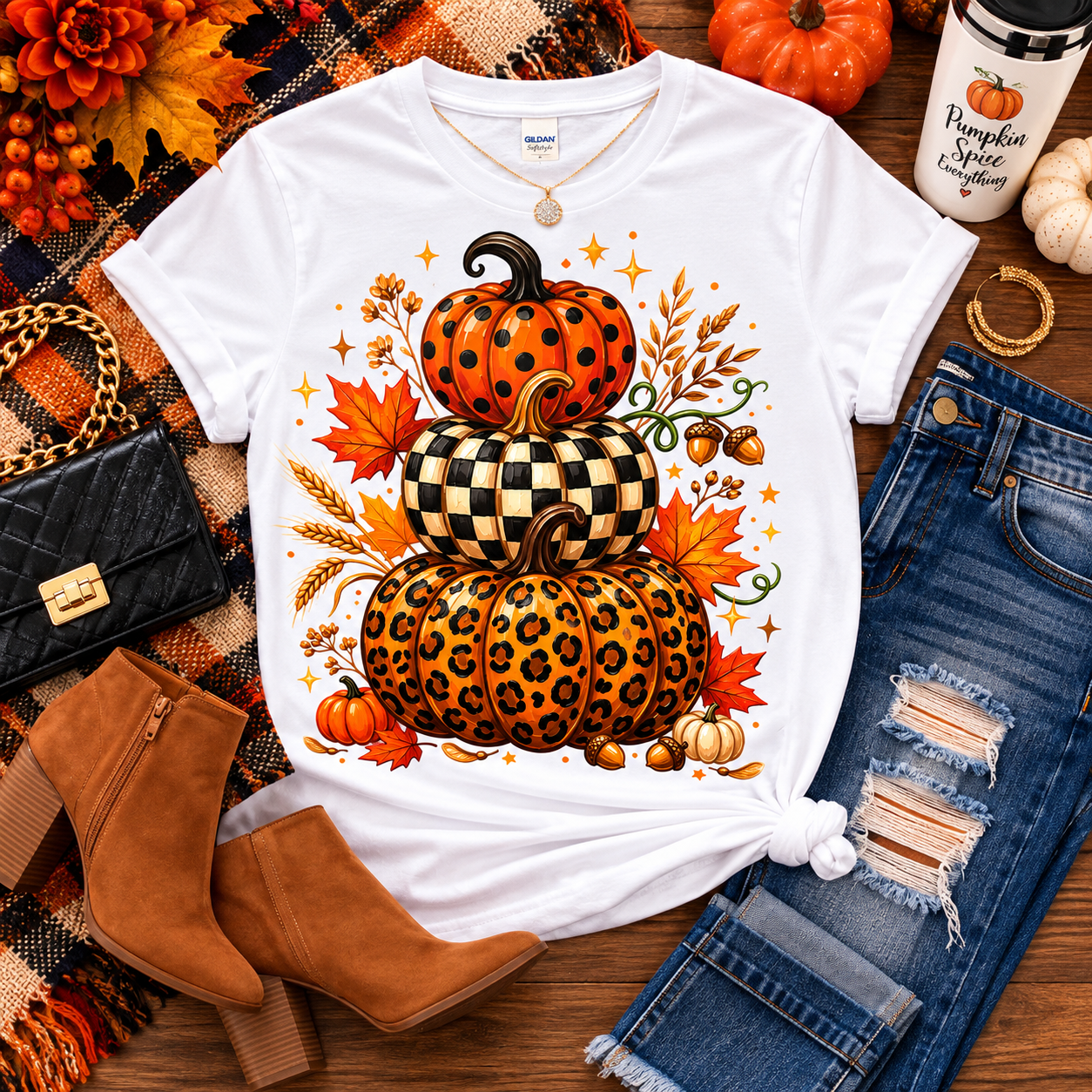 Autumn Charm Pumpkin T-Shirt