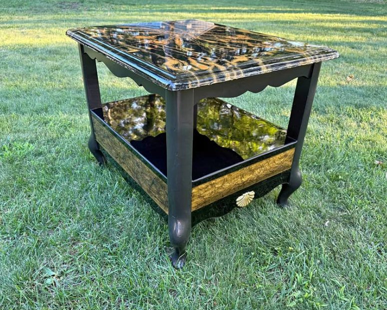Midnight Elegance — Custom Epoxy Accent Table