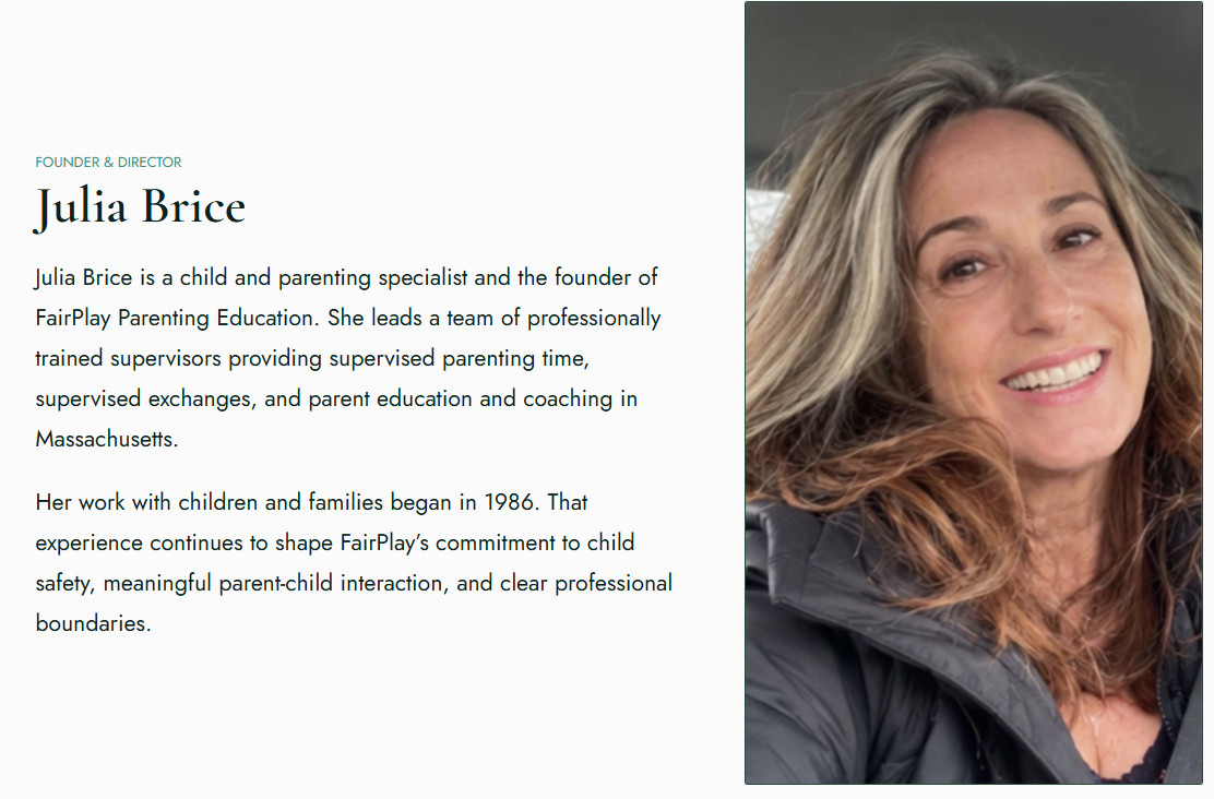 Julia Brice, founder and director of FairPlay Parenting Education. Photo: FairPlay Parenting Education, “Who We Are,” original source