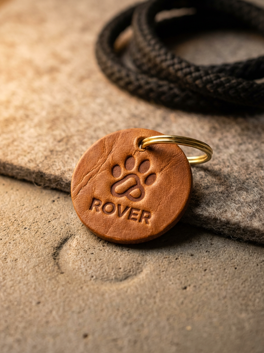 Leather Pet ID Tag