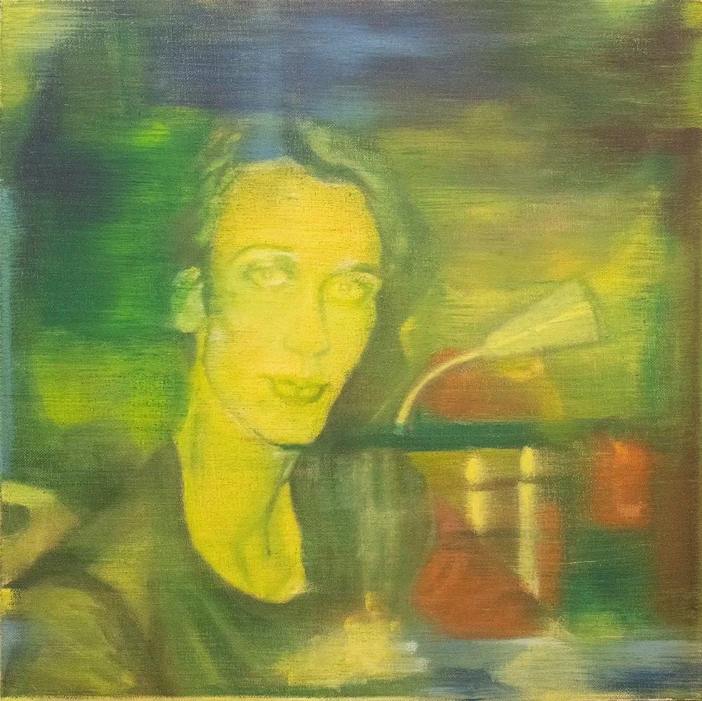 Daan at my place | 2026 | Oil on Canvas | 50 x 50 cm | Justine Wesselo
