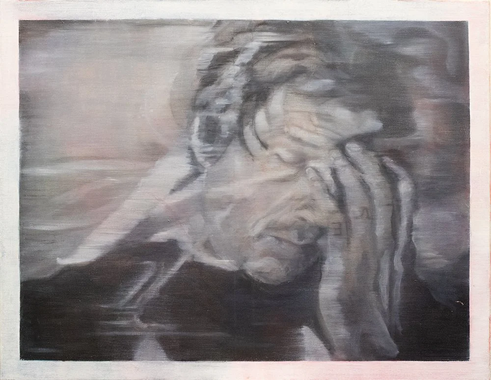 Man at table no.3 | 2024 | Oil on Canvas | 90 x 70 cm | Justine Wesselo
