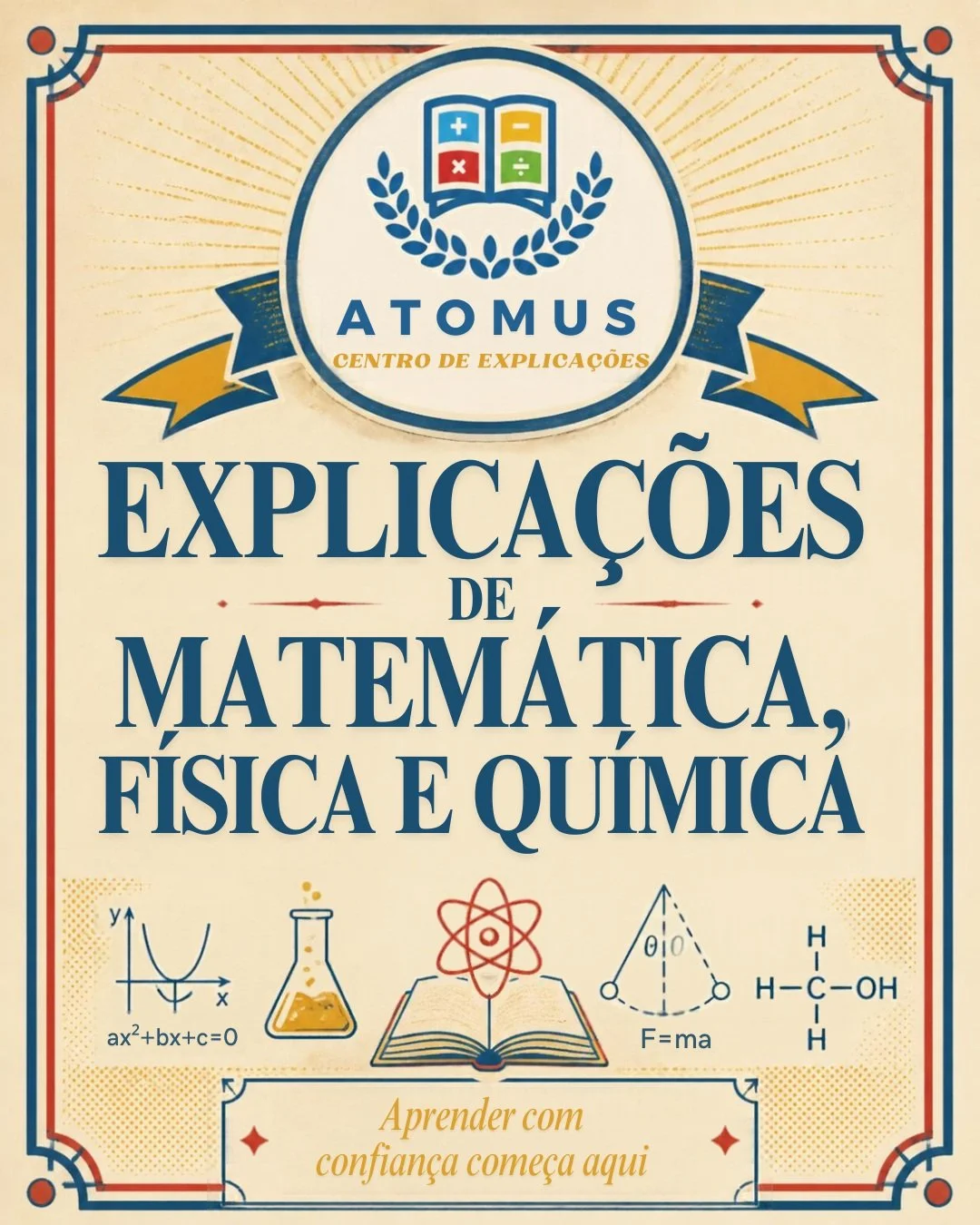 Sentes que consegues elevar o teu estudo e n&atilde;o sabes como faz&ecirc;-lo? Estamos aqui para ajudar-te! Somos um centro de explica&ccedil;&otilde;es focado no sucesso escolar nas &aacute;reas da F&iacute;sica, Qu&iacute;mica e Matem&aacute;tica.