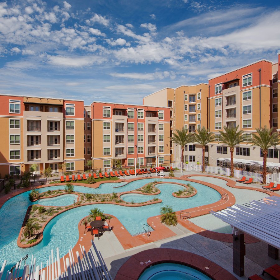 The District as ASU lazy river pool in Tempe, AZ