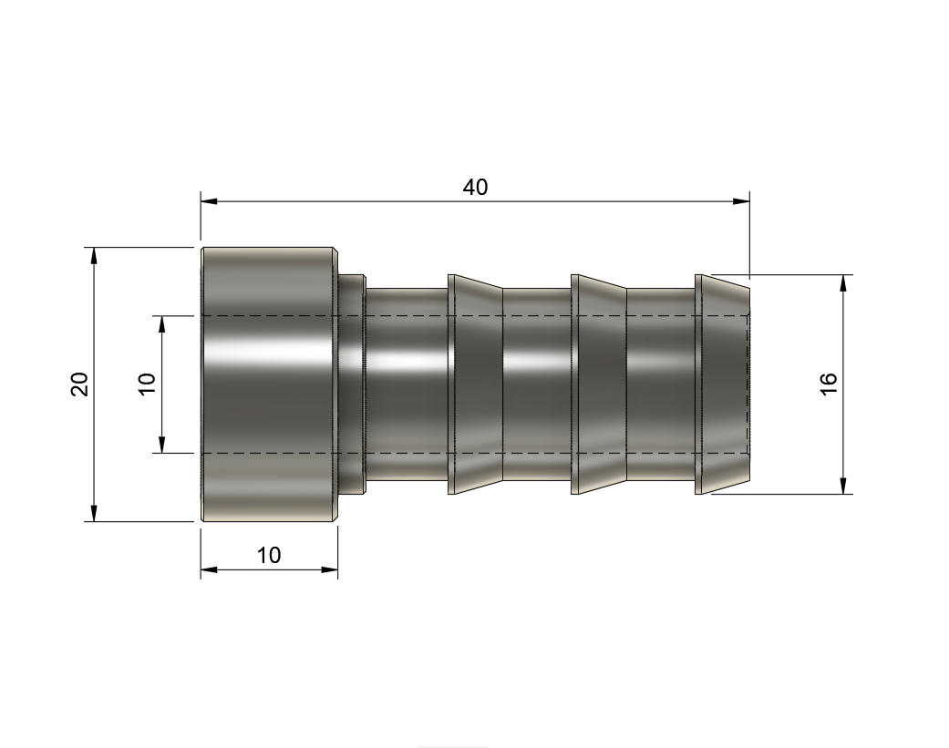 Our weld-on barbed hose fittings are machined from 6082 aluminium