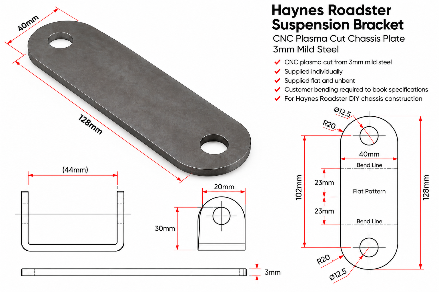 Suspension Bracket Haynes Roadster Chassis Plate