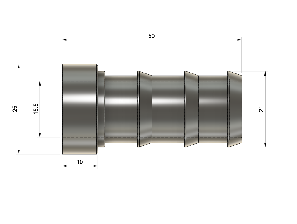Our weld-on barbed hose fittings are machined from 6082 aluminium
