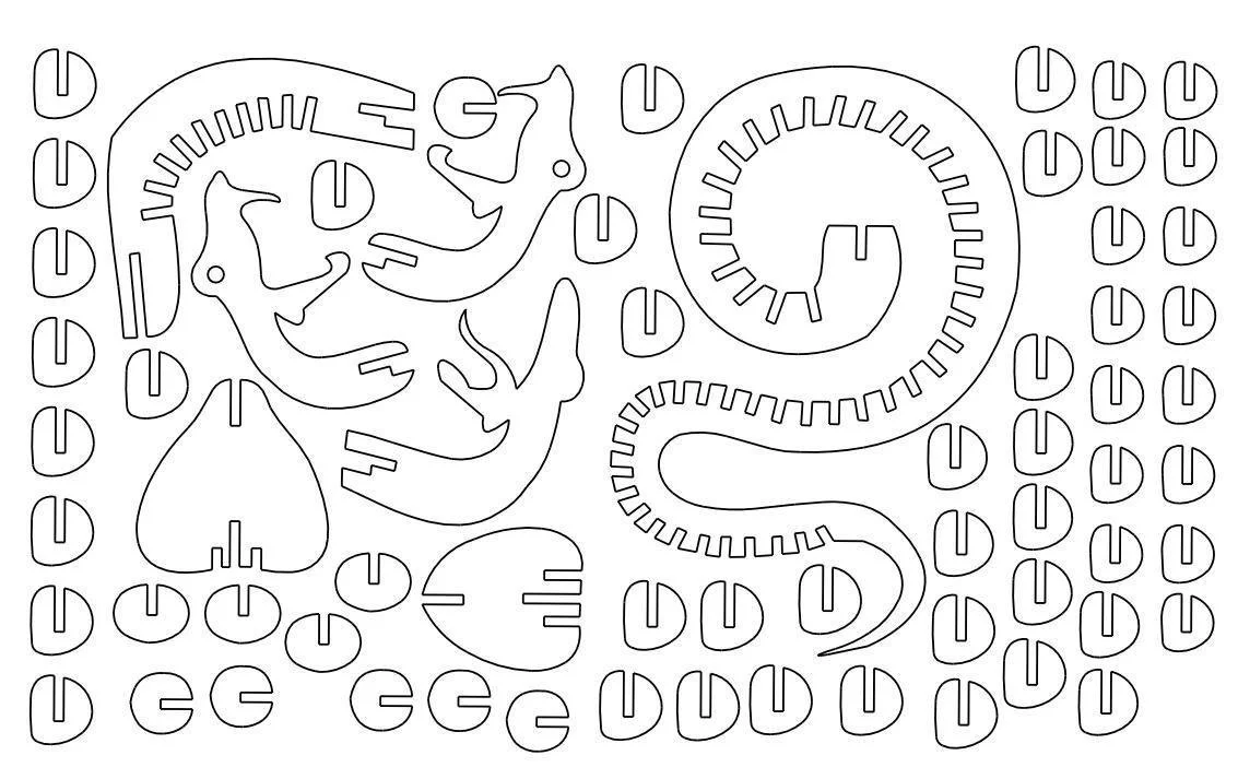 snake 3d dxf puzzle cnc layout nest