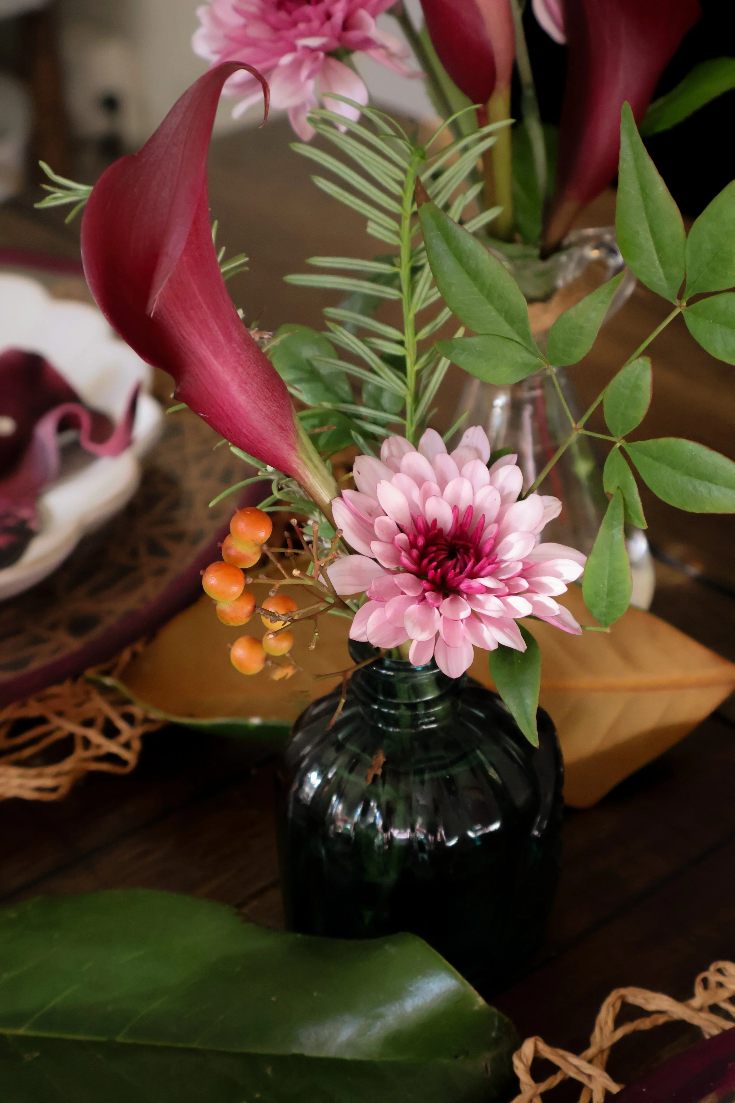 Dark Green Bud Vases