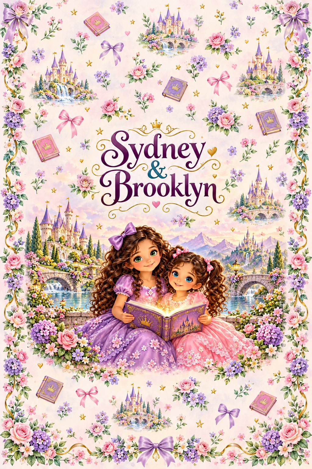 Sydney & Brooklyn Bed Sheets Set w/ Two Queen Size Pillow Cases
