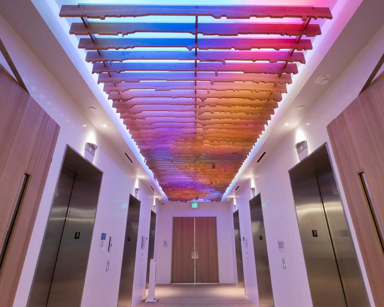 Illuminated Ceiling Sculpture digitally fabricated architecture intervention