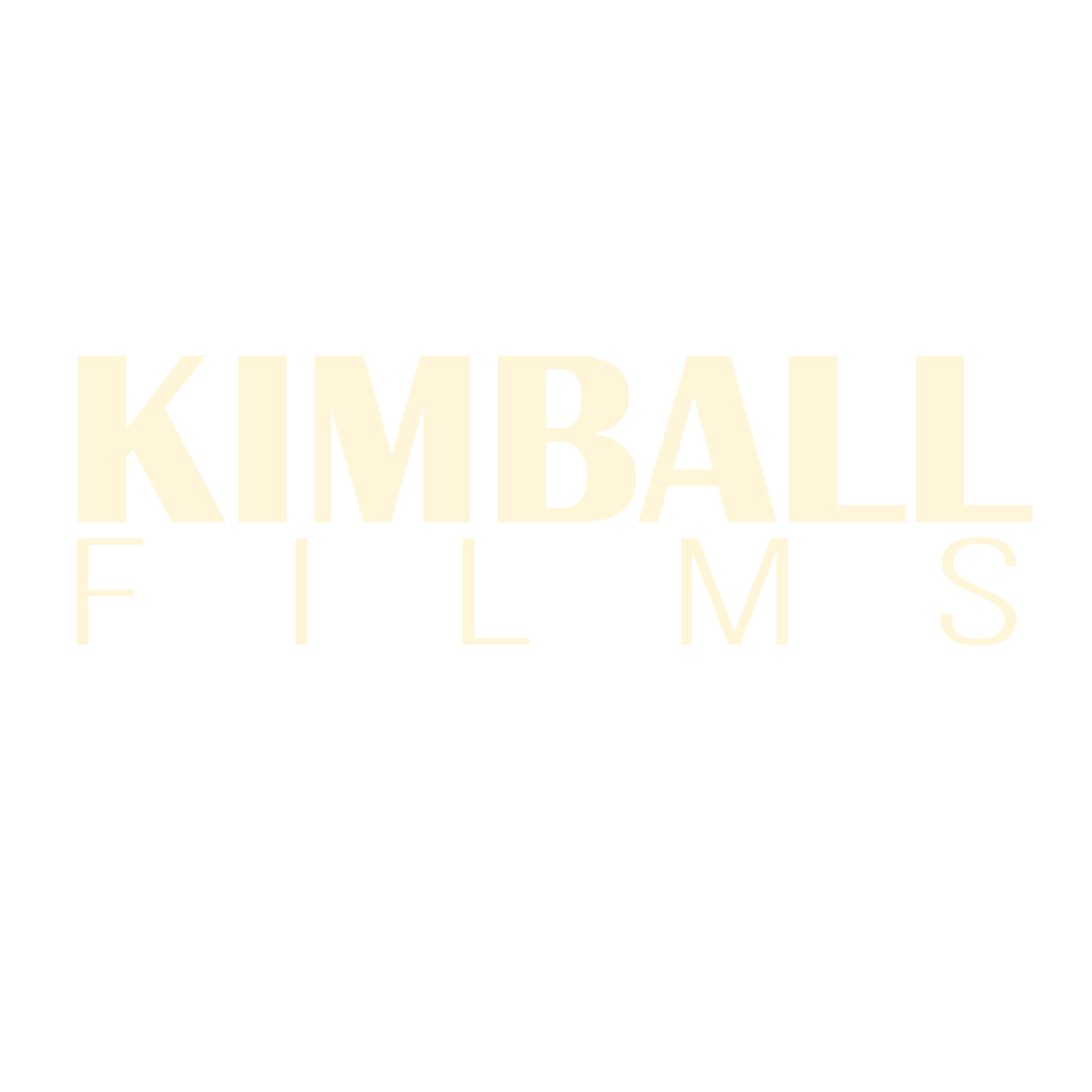 Cream-colored “KIMBALL FILMS” text logo on a black background