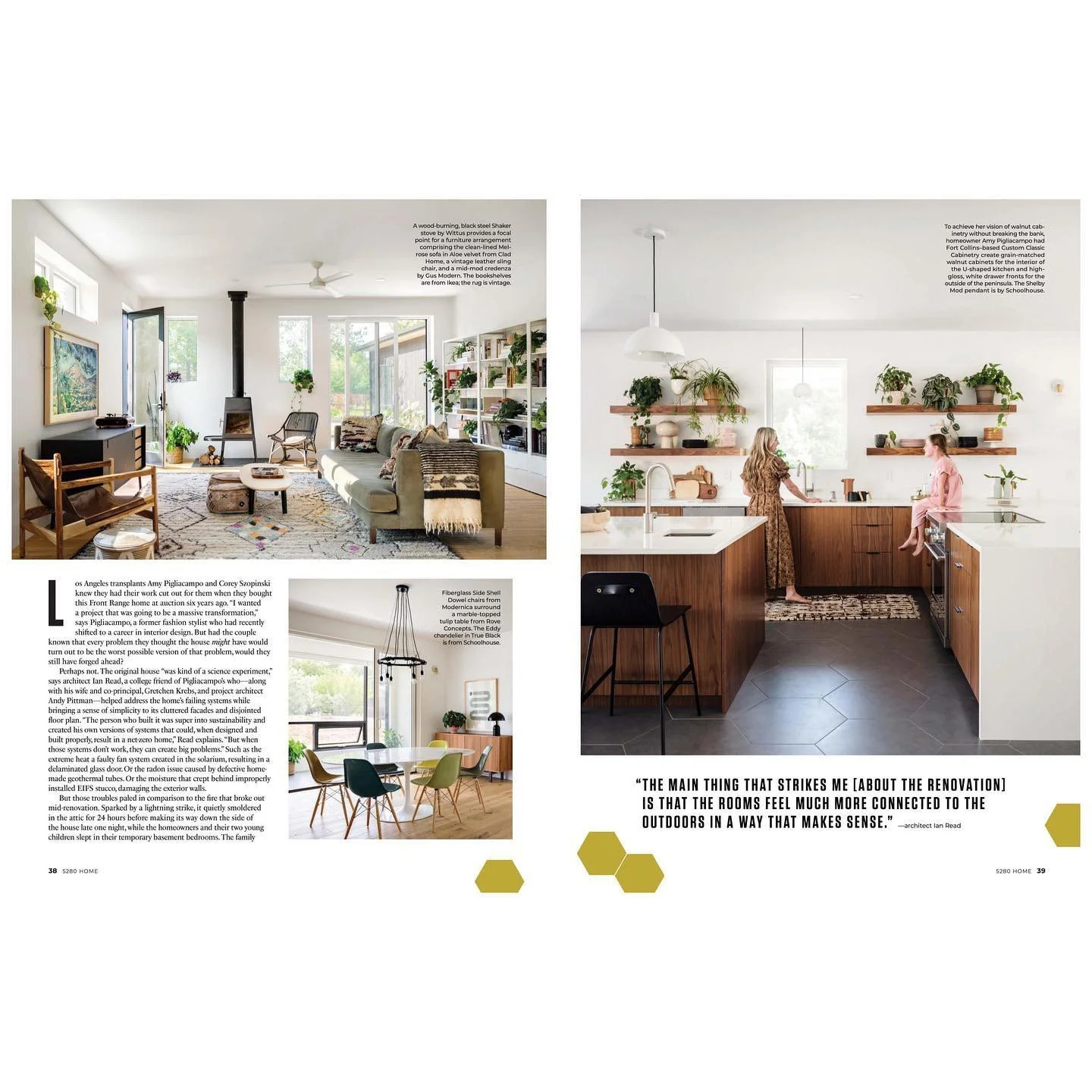 Magazine layout featuring a kitchen dining area and living room