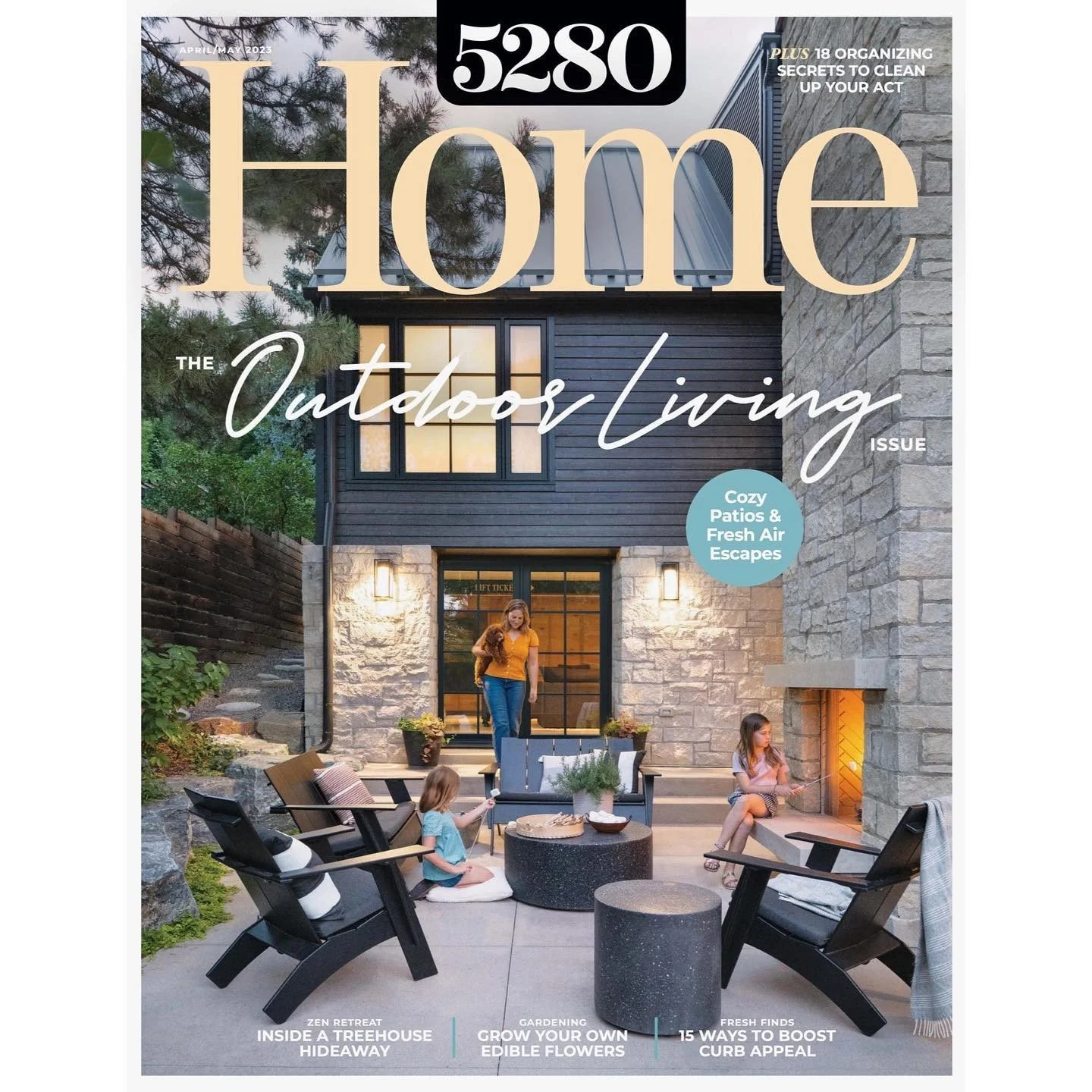 5280 Home magazine cover showing an outdoor dining area