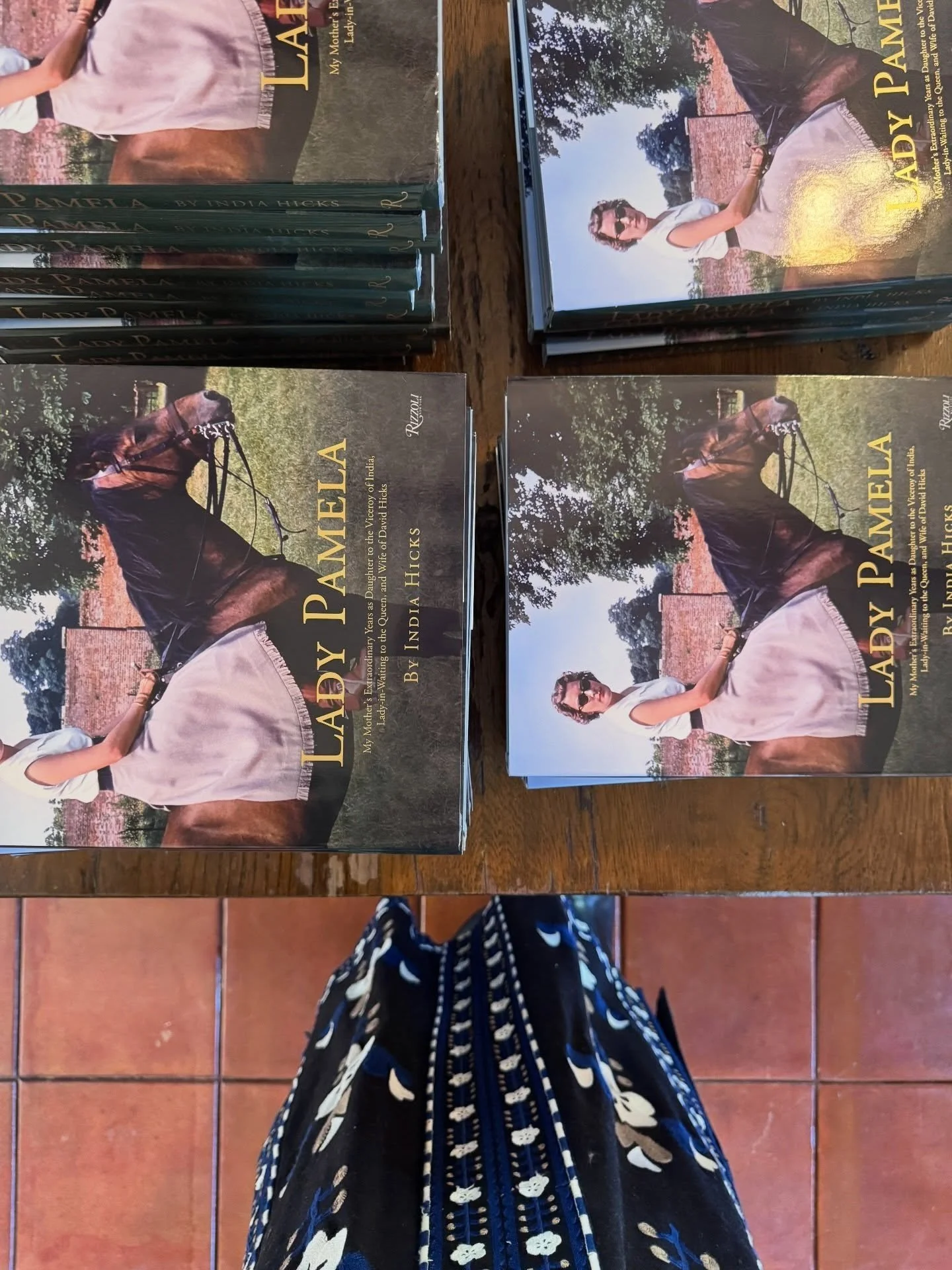 Design books displayed on a table at the Beverly Hills Women’s Club