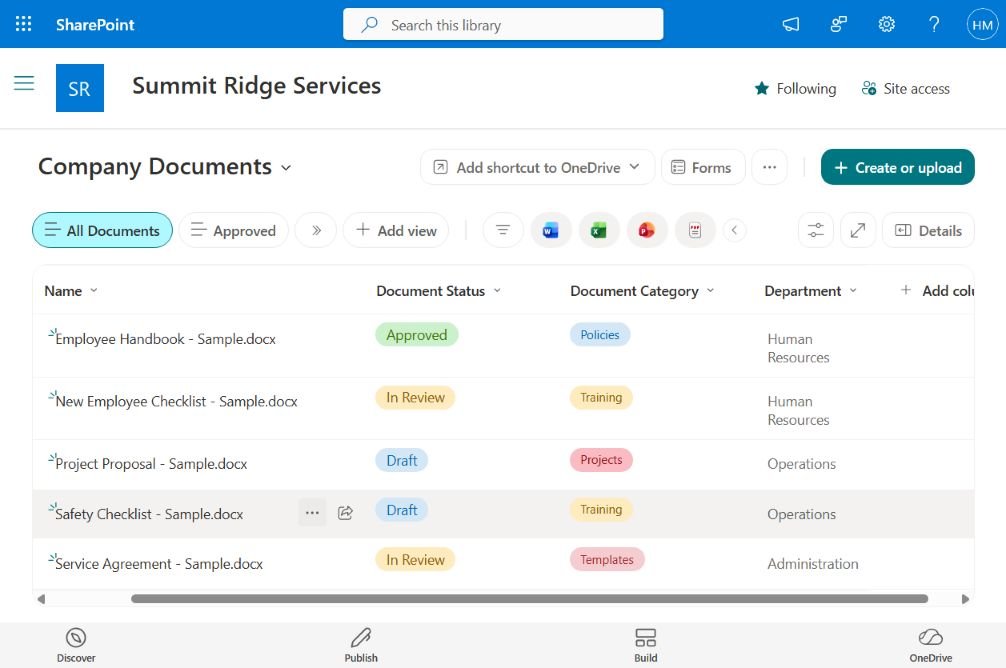 Document Management Workspace
