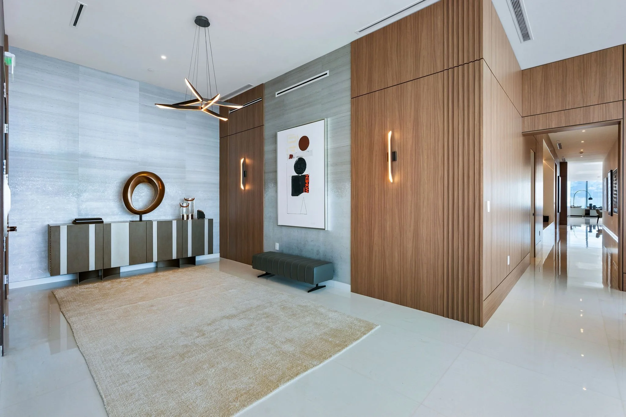 Aston Martin Residences PH6001C private elevator foyer and entrance gallery, Miami