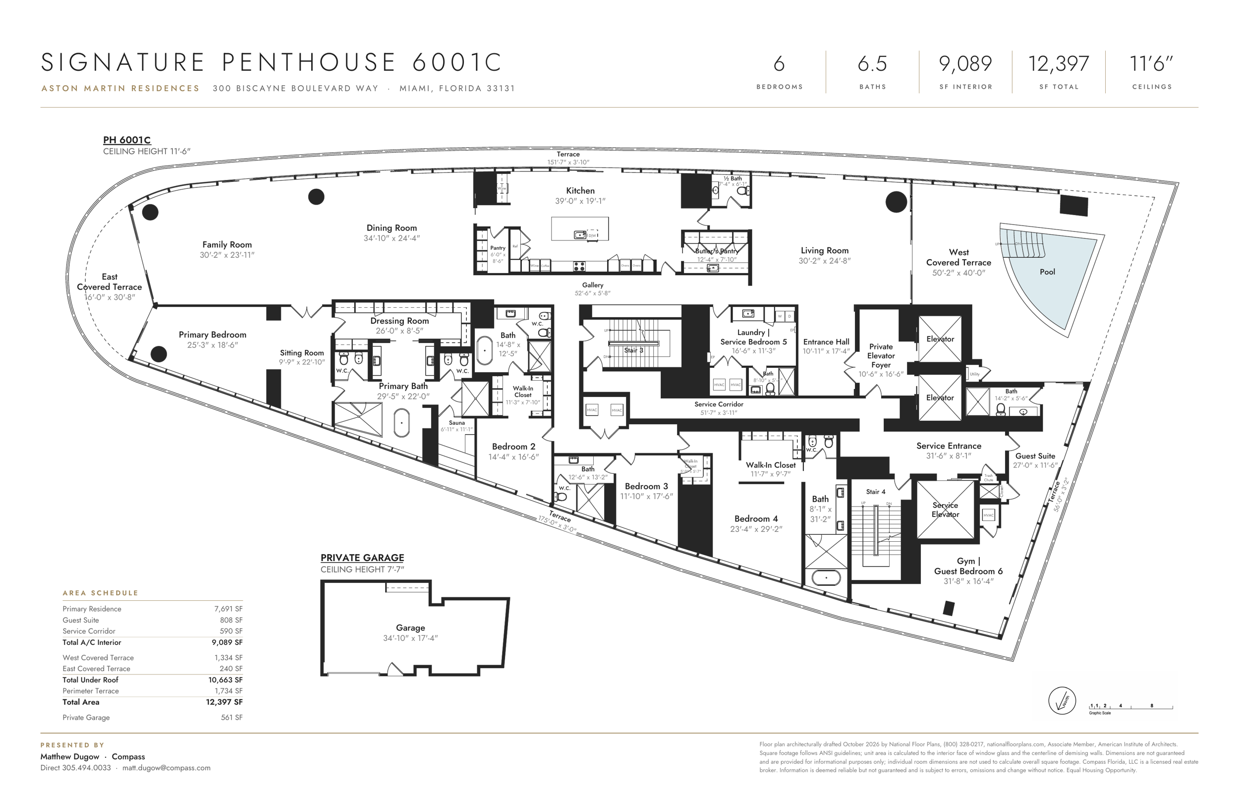 Aston Martin Residences PH6001C floor plan, 300 Biscayne Blvd Way, Miami
