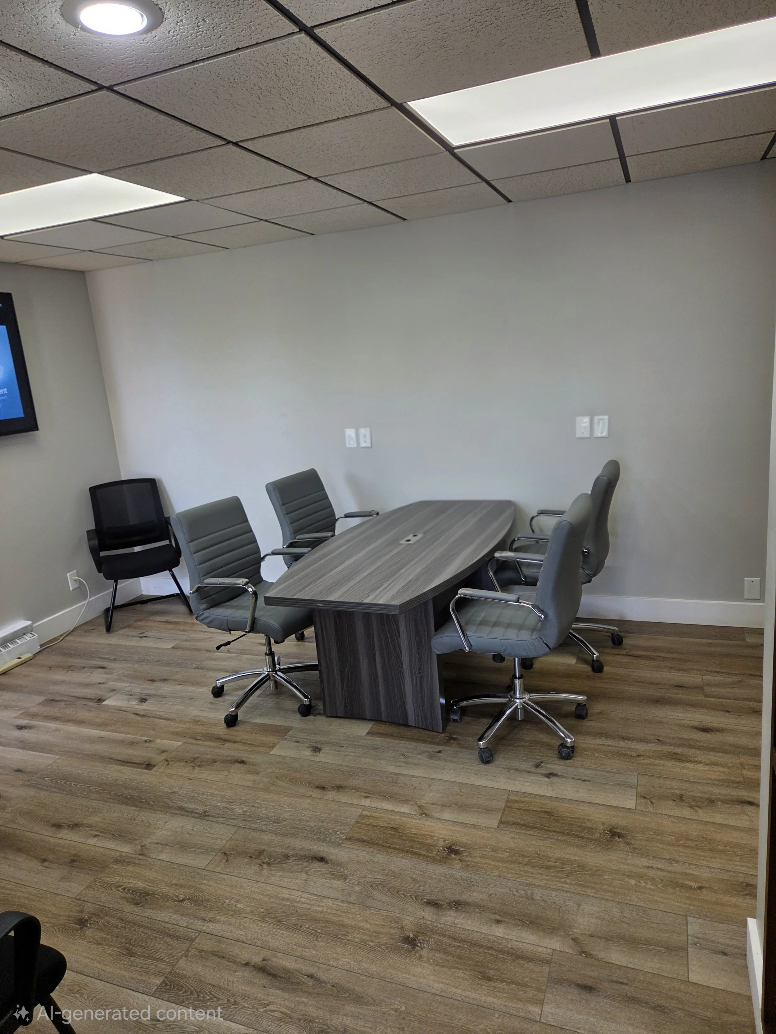 Generous conference area or, repurpose with seating and tables for a comfortable waiting room