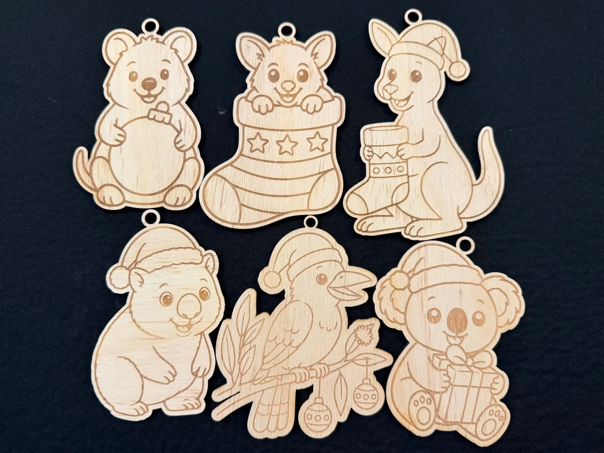 Set of 6 Australian Animal Christmas Ornaments