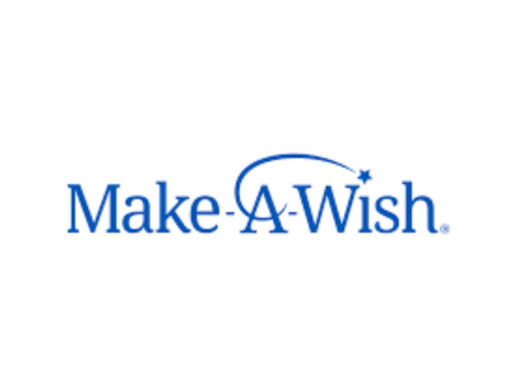 Make-A-Wish logo in blue with a shooting star