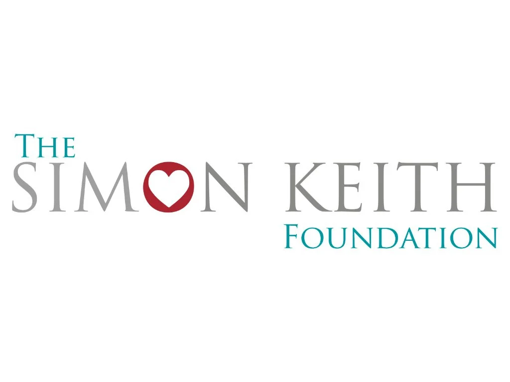 The Simon Keith Foundation logo with a red heart symbol and teal and gray text. Past Pin High Event.