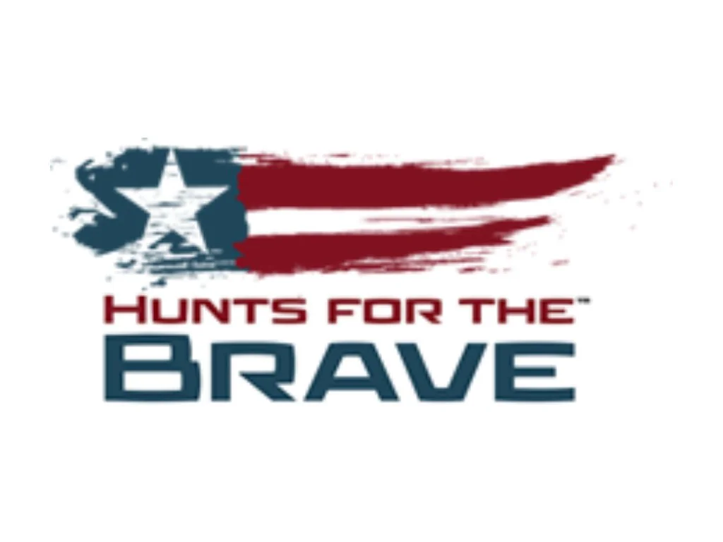 Hunts for the Brave logo featuring a distressed American flag and star