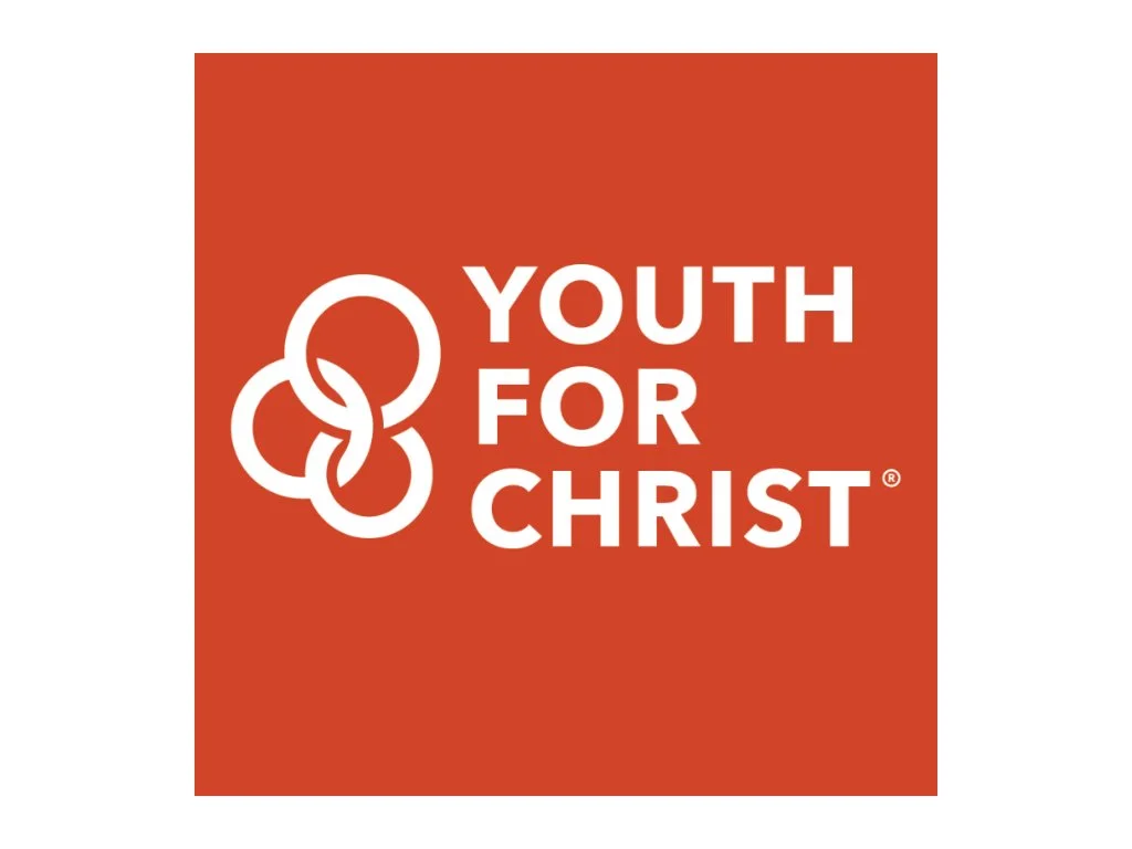 Youth for Christ logo in white on a red background. Past Pin High Event.