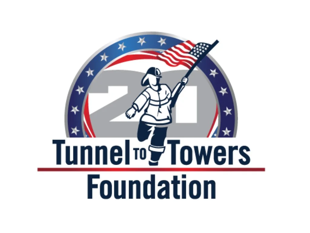 Tunnel to Towers Foundation logo featuring a firefighter carrying an American flag. Past Pin High Event.