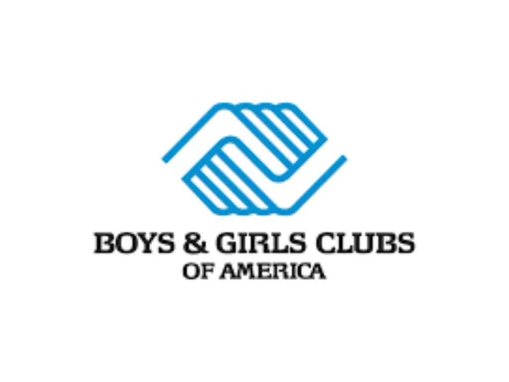 Boys & Girls Clubs of America logo with blue hand emblem and black text