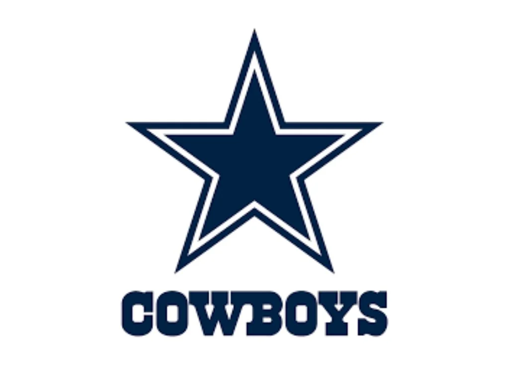 Dallas Cowboys navy blue star logo above the word “COWBOYS”